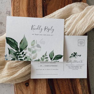 Convite Cartão postal RSVP de Solicitação de Música Emeral