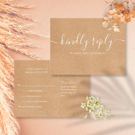 Convite Cartão postal RSVP de Solicitação de Música Kraft