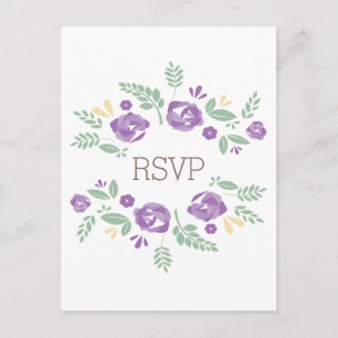 Convite Cartão postal RSVP Floral de País Puro