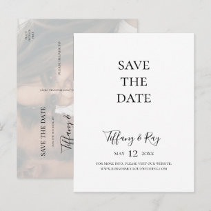 Convite Cartão postal simples e elegante de foto desbotada