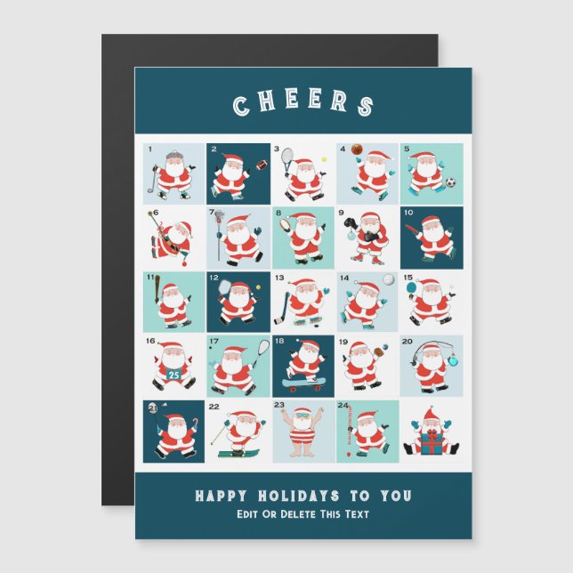 Convite Cartas de presentes de Natal sobre esporte (Frente/Verso)