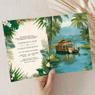 Convite Casa de Barco nos Backwaters de Kerala Casamento I