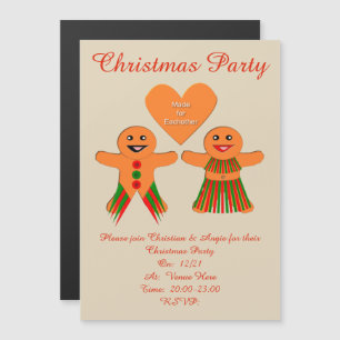 Convite Casal de pão de Natal bonito personalizado
