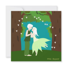 Convite casamento acopla elfes coração floresta
