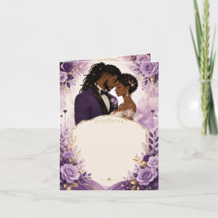 Convite Casamento Anime Preto Luxo Roxo & Dourado