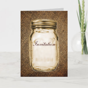 Convite casamento ao ar livre no estilo country com jarro