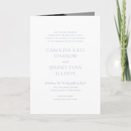 Convite Casamento Azul Empoeirado Limpo Código QR Elegante