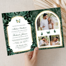 Casamento Borboleta Arco Dourado Floral Verde Esme