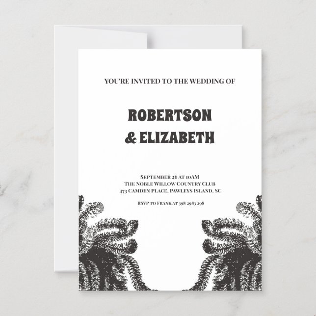 Convite Casamento botânico personalizado (Frente)