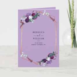 Convite Casamento Botânico Purple Lilac Floral Tudo-em-Um