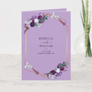 Convite Casamento Botânico Purple Lilac Floral Tudo-em-Um