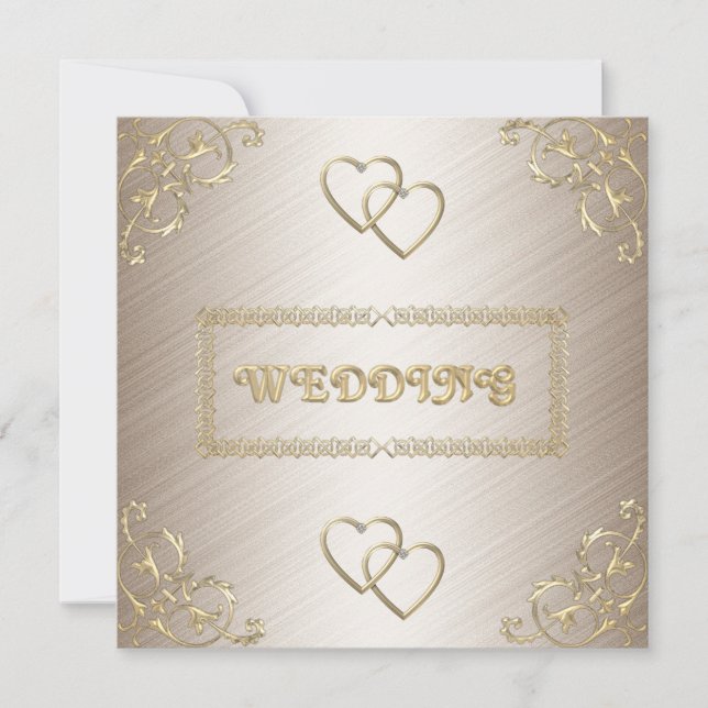 Convite Casamento Branco Esmaecido com Recortes Do (Frente)
