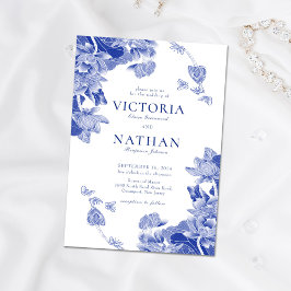 Convite Casamento Chic Chinoiserie Chinoiserie Flor Branca