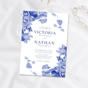 Convite Casamento Chic Chinoiserie Chinoiserie Flor Branca