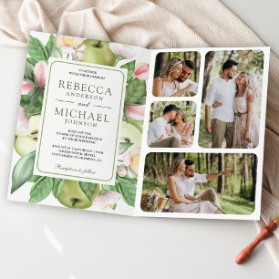 Convite Casamento Código QR da Macieira Verde Botânica