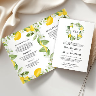 Convite Casamento Código QR Pomar de Limão Cítrico Rústico