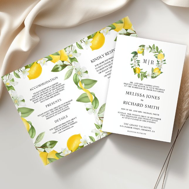 Convite Casamento Código QR Pomar de Limão Cítrico Rústico (Criador carregado)
