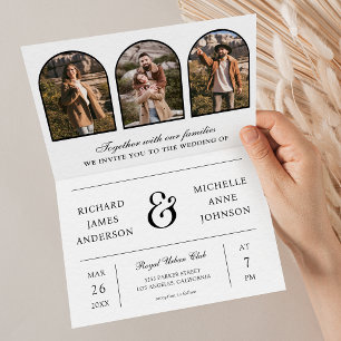 Convite Casamento com código QR de foto de arquétipo minim