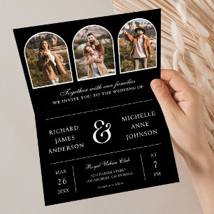 Convite Casamento com código QR de foto de arquivo minimal