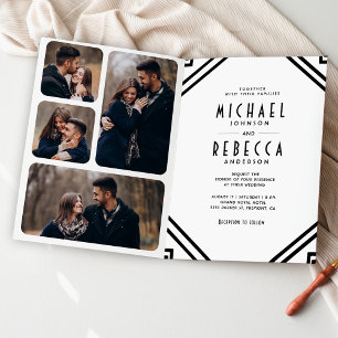 Convite Casamento com Código QR Preto e Branco em Arte Geo