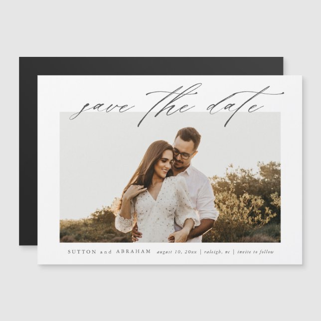 Convite Casamento com Foto Simples para Salvar Data (Frente/Verso)