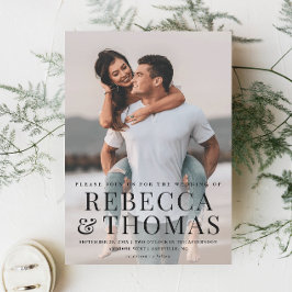 Convite Casamento com Sobreposição de Tipo de Foto Moderna