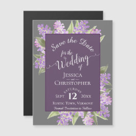Convite Casamento da Cinza Boho Lilacs Calliographic Salva