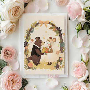 Convite Casamento de animais Natureza bonitinha