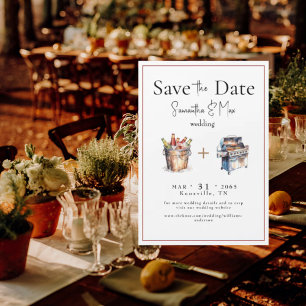 Convite Casamento de Cerveja & Churrasco Save the Date