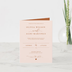 Convite Casamento de Cores de Outono Elegante