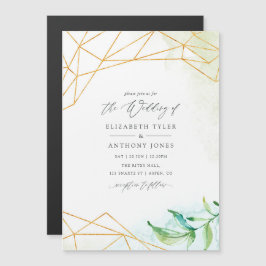 Convite Casamento de Cristal Geométrico por Aquarela