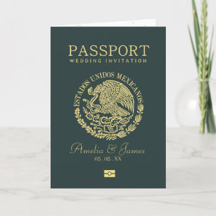 Convite Casamento de Destino do Passaporte do México