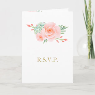 Convite Casamento De Elegante Floral De Blush De Aquarela