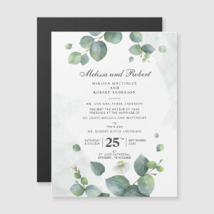 Convite Casamento de Eucalyptus Botânico Greenery