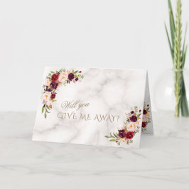 Convite Casamento de Flores de Blush de Borgonha Rosa Eleg