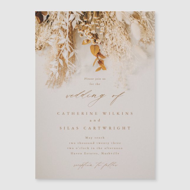 Convite Casamento de Flores de Outono Boho (Frente)