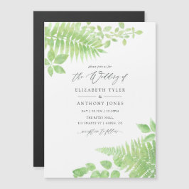 Convite Casamento de Folhagem de Watercolor Greenery