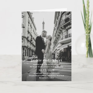 Convite Casamento de Foto com Código QR Moderno Mínimo