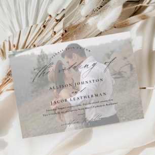 Convite Casamento de Foto com Letra Elegante