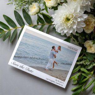Convite Casamento de Foto da Fronteira de Praia Romance Sa