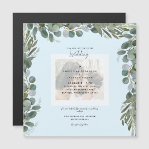 Convite Casamento de Foto de Foliagem Eucalyptus Azul