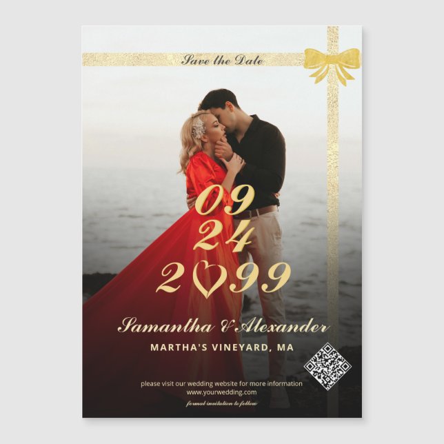 Convite Casamento de Foto do Coração Simples Moderno Salve (Frente)