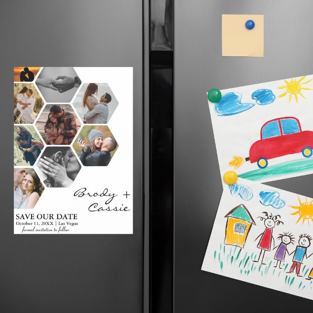 Convite Casamento de Foto do Elegante Honeycomb Salve a Da (Criador carregado)