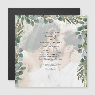 Convite Casamento de Foto Eucalyptus Foliage Elegante