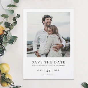 Convite Casamento de Foto Moderno Elegante Simples Salve a