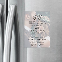 Convite Casamento de Fotografias Elegante Monograma com Sc