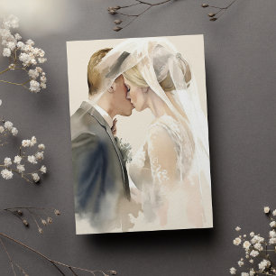 Convite Casamento de fotos de casal branco de cinza de mar