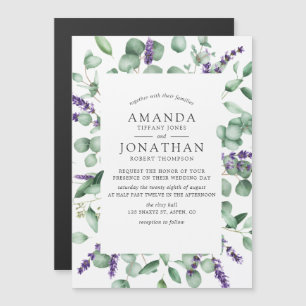 Convite Casamento de Lavanda Eucalyptus Greenery