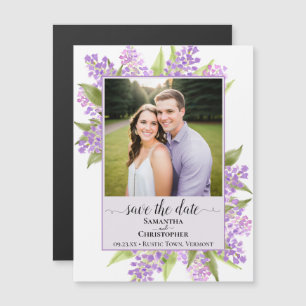 Convite Casamento de Lavanda Lilacs e Foto Salve a Data