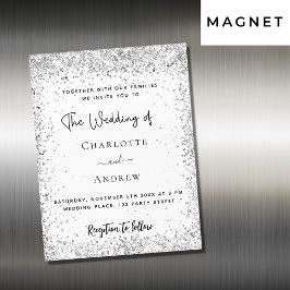 Convite Casamento de luxo com guitarra de prata branca